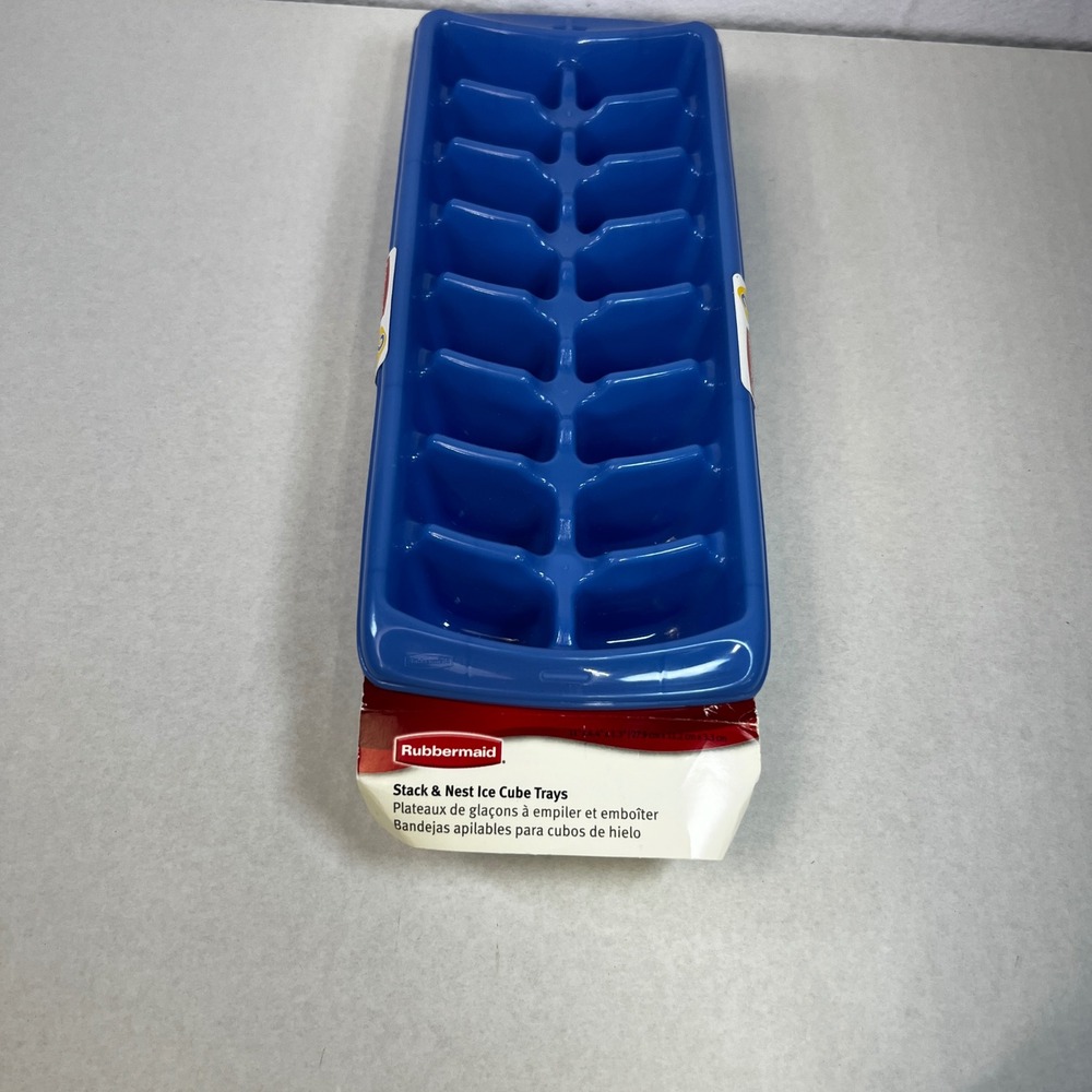 Rubbermaid Stack & Nest Ice Cube Trays Blue Set of 2 Plastic 2879 Made in USA